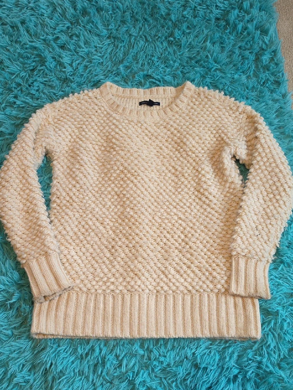 American Eagle Sweater Womens XS Beige Knit Scoop Neck Pullover Wool Blend